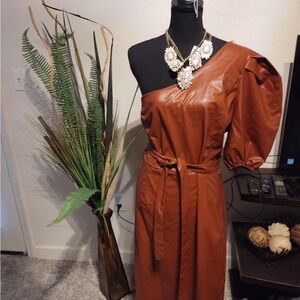 Flying Tomato One-Shoulder Brown Dress